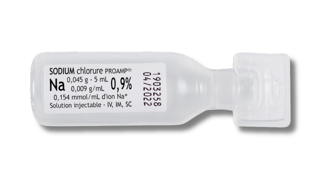 Chlorure de sodium PROAMP Nacl 0.9%, 9g/l APP 5mL (x50)